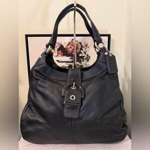 Vintage Coach Soho Black Leather Shoulder Bag Y2K